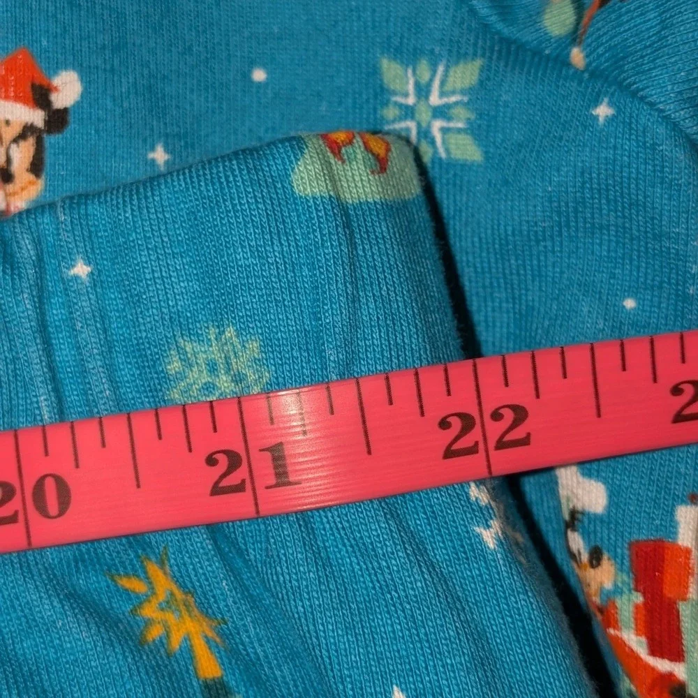 Disney Parks Christmas Pajamas Set Mickey Minnie Goofy Teal Blue 2X NWT - Picture 7 of 9